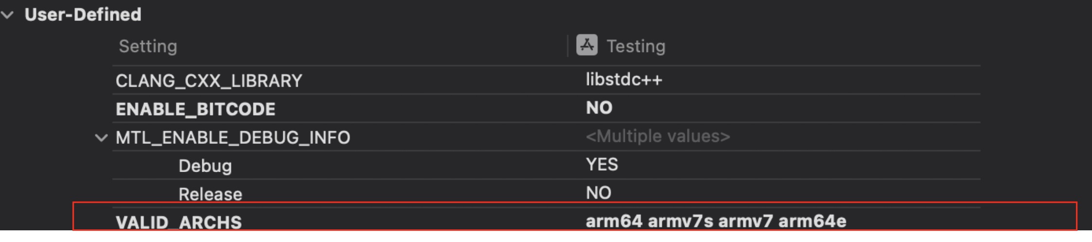 Image of the valid architectures